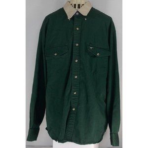 Steer West Men's size XL  Shirt Western Long Sleeve Green Vintage